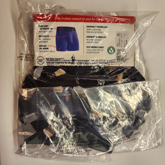 Jockey Stretch Staycool Active Holiday Merry Cocktails Boxer Brief - XXL - Picture 5 of 6